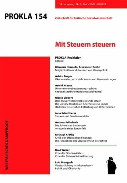 Prokla 154: Mit Steuern steuern (PROKLA / Zeitschrift für kritische Sozialwissenschaft)