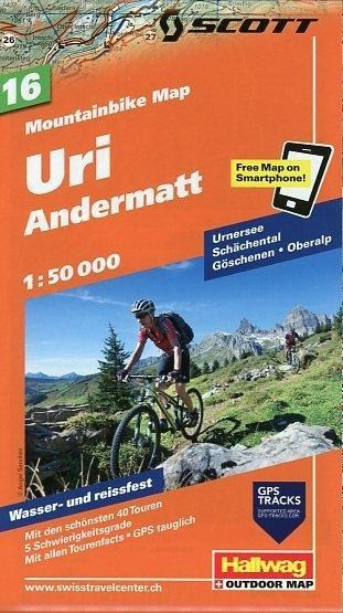 MTB-Karte 16 Uri Andermatt 1:50.000