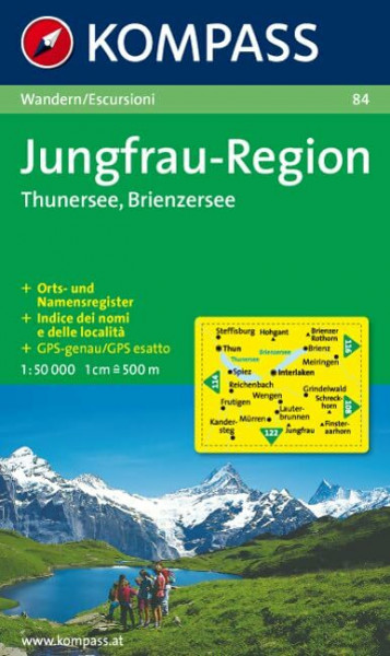 Jungfrau-Region, Thunersee, Brienzersee 1 : 50 000: Wandern / Escursioni. GPS-genau