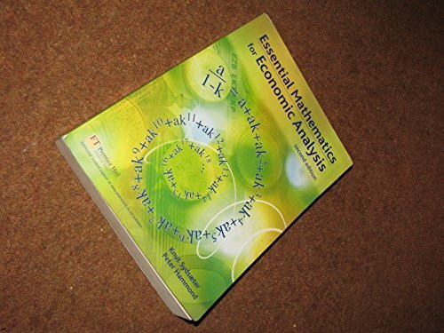 Pearson Education Essential Mathematics For Economic Analysis