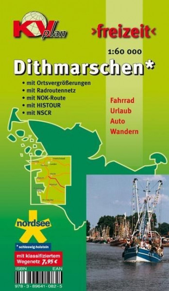 Dithmarschen Kreis, KVplan, Radkarte/Freizeitkarte, 1:60.000 / 1:25.000