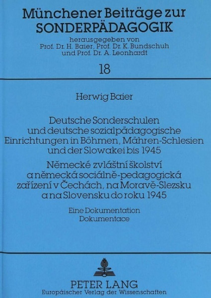 Deutsche Sonderschulen und deutsche sozialpädagogische Einrichtungen in Böhmen, Mähren-Schlesien und
