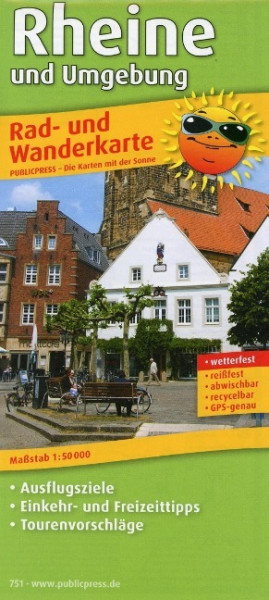 Rad- und Wanderkarte Rheine und Umgebung 1 : 50 000