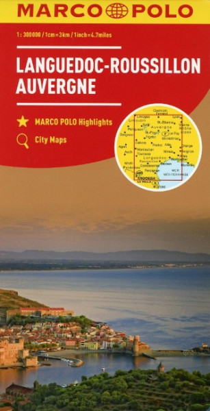 MARCO POLO Karte Frankreich Languedoc-Roussillon, Auvergne 1:300 000