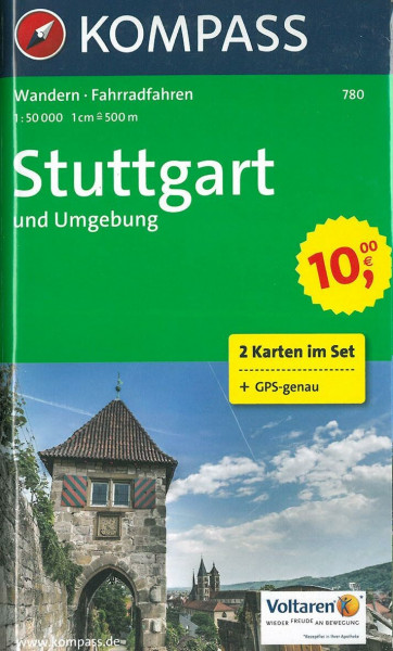KOMPASS Wanderkarte Stuttgart und Umgebung: Wanderkarten-Set mit Radrouten. GPS-genau. 1:50000 (KOMPASS-Wanderkarten, Band 780)