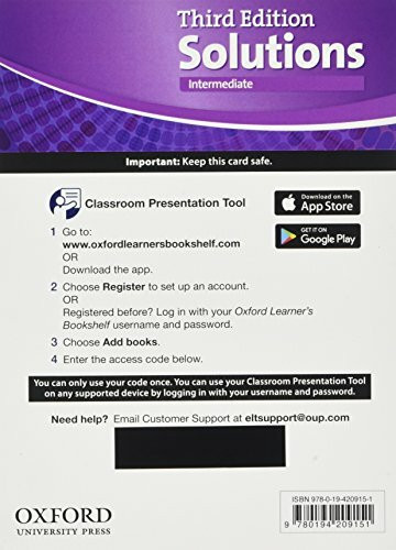 Solutions: Intermediate Students Book & Workbook Complete Access Card Pack