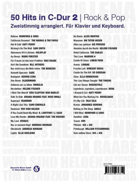 50 Hits in C-Dur Rock & Pop Band 2