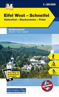 KuF Deutschland Outdoorkarte 34 Eifel West, Schneifel 1 : 35.000