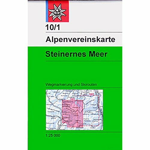 Steinernes Meer: Wegmarkierungen und Skirouten - Topographische Karte 1:25.000 (Alpenvereinskarten)