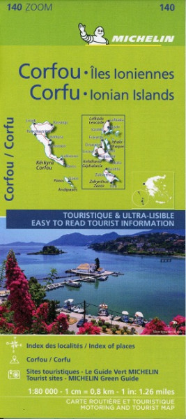 Corfu & the Ionian Islands - Michelin Zoom Map 140