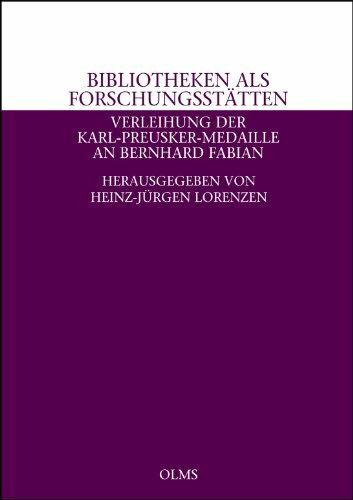 Bibliotheken als Forschungsstätten - Verleihung der Karl-Preusker-Medaille an Bernhard Fabian