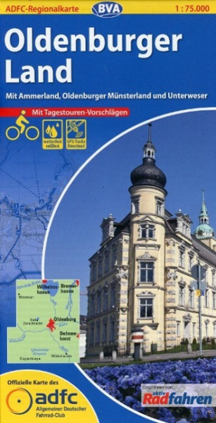 ADFC-Regionalkarte Oldenburger Land mit Tagestouren-Vorschlägen 1 : 75.000