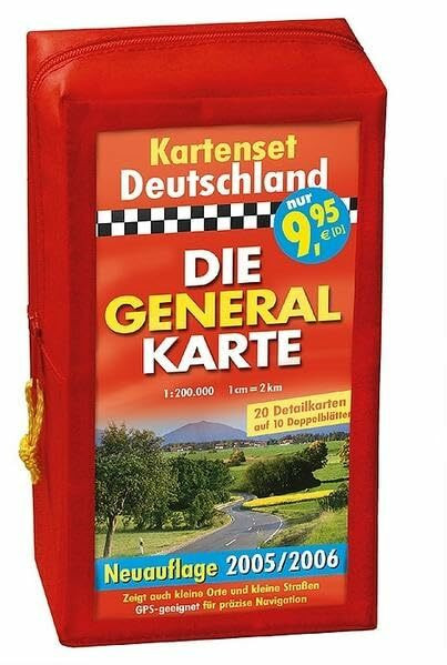 Die Generalkarte Deutschland Pocket 1:200 000 in Kartentasche, Alle 20 Blätter der Generalkarte auf 10 Doppelblättern