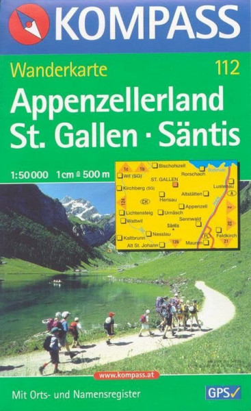 Appenzellerland, St. Gallen, Säntis 1 : 50 000: Wanderkarte. GPS-genau