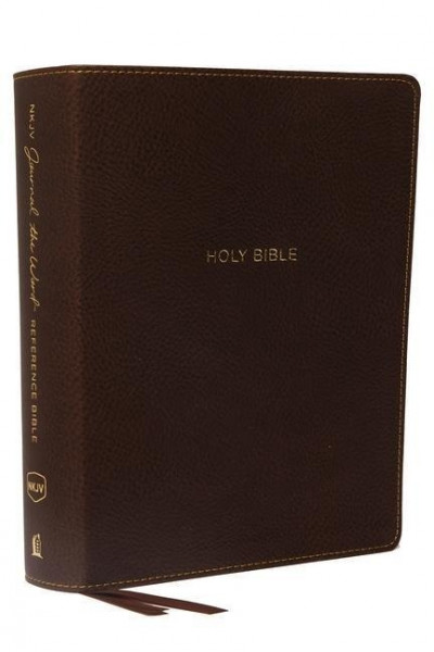 NKJV, Journal the Word Reference Bible, Imitation Leather, Brown, Red Letter Edition, Comfort Print: Let Scripture Explain Scripture. Reflect on What