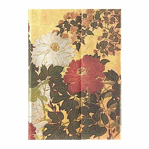 Natsu (Rinpa Florals) Midi Unlined Hardback Journal (Wrap Closure): Hardcover mit Klappumschlag