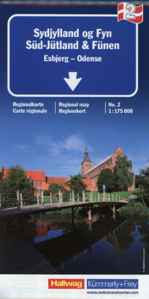 KuF Dänemark Regionalkarte 02. 1 : 175 000. Süd-Jütland & Fünen