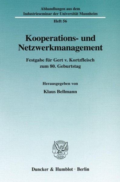 Kooperations- und Netzwerkmanagement.
