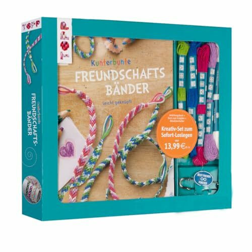 Kreativ-Set Kunterbunte Freundschaftsbänder: Buch mit Knüpfanleitungen, Bändchenhalter und Material für bis zu 6 Freundschaftsbändern (Buch plus Material) (Kreativ-Sets)