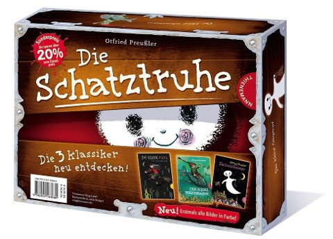 Schatztruhe mit Das kleine Gespenst, Die kleine Hexe, Der kleine Wasserman koloriert