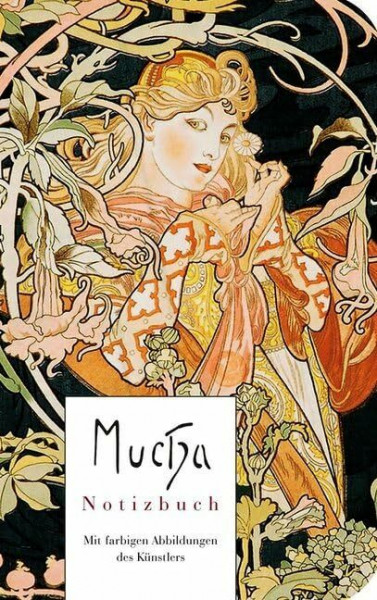 Alfons Mucha - Notizbuch: liniert mit farbigen Abbildungen