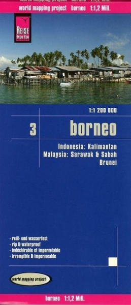 Reise Know-How Landkarte Borneo 1 : 1.200.000. Kalimantan, Sabah & Sarawak, Brunei