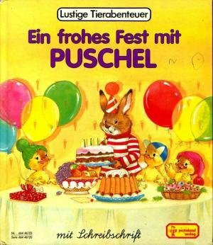 Ein frohes Fest mit Puschel. Schreibschrift