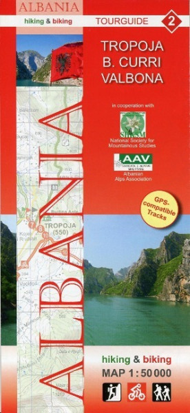 Albania hiking & biking 1:50 000 Karte 2: Tropoja - B. Curri - Valbona