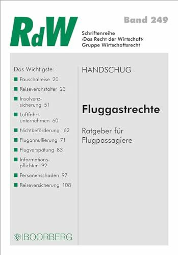 Fluggastrechte: - Ratgeber für Flugpassagiere - (Boorberg Bücherei: Das Recht der Wirtschaft)