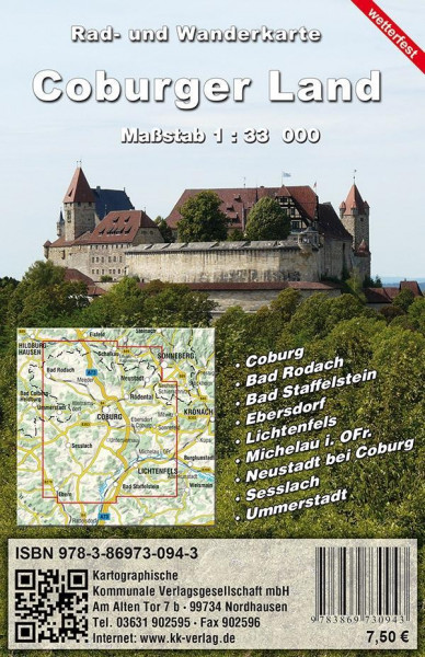Rad- und Wanderkarte Coburger Land 1 : 33 000