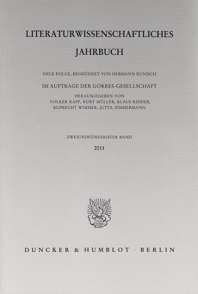 Literaturwissenschaftliches Jahrbuch Band 52/2011