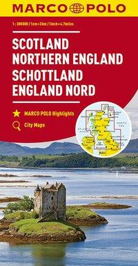 MARCO POLO Karte Großbritannien Schottland, England Nord 1:300 000