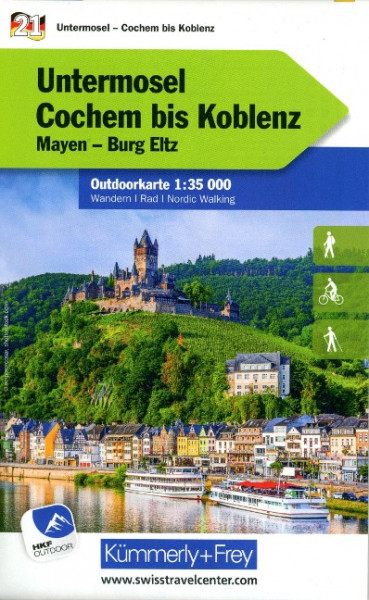 Untermosel Cochem bis Koblenz Nr. 21 Outdoorkarte Deutschland 1:35 000