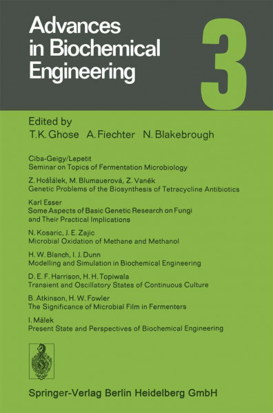 Advances in Biochemical Engineering (Advances in Biochemical Engineering - Biotechnology, Band 3)
