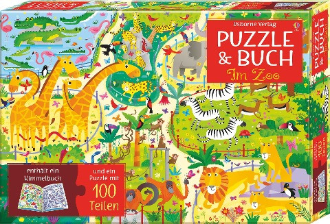 Puzzle & Buch: Im Zoo