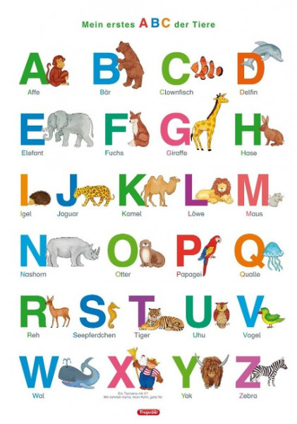 Lernposter. Mein erstes ABC der Tiere