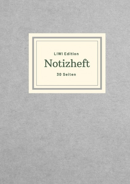 Dünnes Notizheft A5 liniert - Notizbuch 30 Seiten 90g/m² - Softcover grau - FSC Papier