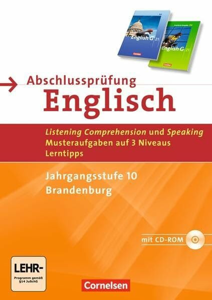 Abschlussprüfung Englisch - English G 21 - Brandenburg / 10. Schuljahr - Musterprüfungen: Arbeitsheft mit Audio-Materialien