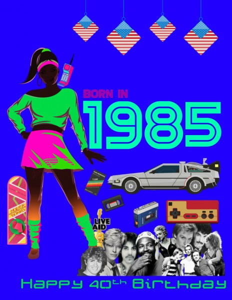 Born 1985 | Happy 40th Birthday: Fun fact & trivia book | 40th birthday gift for women and men | USA edition A4 full-color (The Year You Were Born Book Series, Band 14)