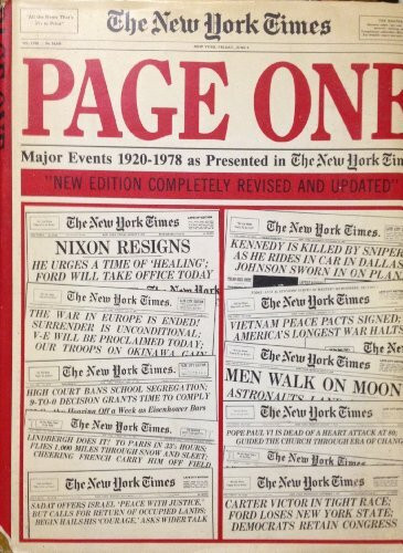 Page one: Major events, 1920-1978, as presented in the New York times