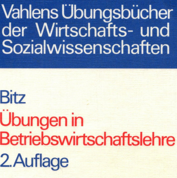 Übungen in Betriebswirtschaftslehre