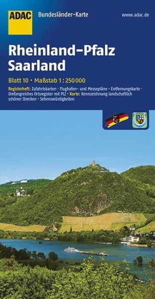 ADAC BundesländerKarte Deutschland 10. Rheinland-Pfalz und Saarland 1 : 250 000