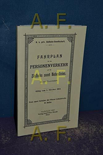 Fahrplan für den Personenverkehr auf der Südbahn vom 1. Oktober 1913