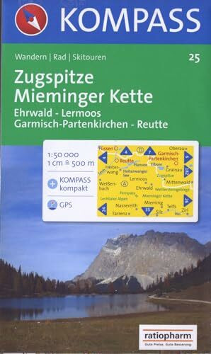 Zugspitze, Mieminger Kette: Ehrwald, Lermoos, Garmisch, Reutte. Wander-, Rad- und Skitourenkarte. GPS-genau. 1:50.000