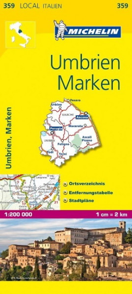 Michelin Localkarte Umbrien und Marken 1 : 200 000