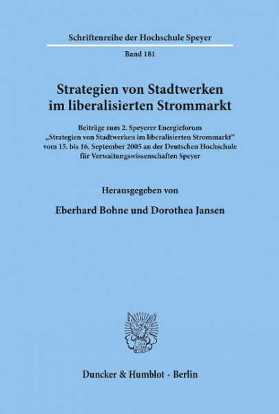 Strategien von Stadtwerken im liberalisierten Strommarkt