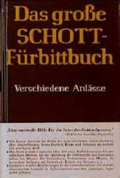 (Schott) Das große Schott-Fürbittbuch, Verschiedene Anlässe