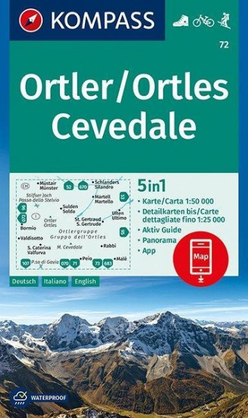 KOMPASS Wanderkarte Ortler/Ortles, Cevedale