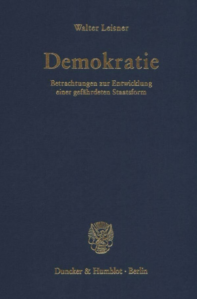 Demokratie. Betrachtungen zur Entwicklung einer gefährdeten Staatsform. . Demokratie (1979) / Der Gleichheitsstaat (1980) / Die Demokratische Anarchie ... Staatsrettung oder Staatsdämmerung? (1983)).