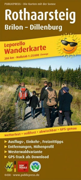 Publicpress Leporello Wanderkarte Rothaarsteig, Brilon, Dillenburg 1:25.000: Leporello Wanderkarte mit Ausflugszielen, Einkehr- & Freizeittipps und ... 1:25000 (Leporello Wanderkarte: LEP-WK)